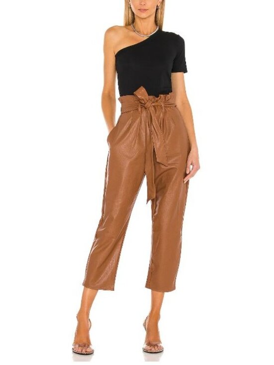 Commando Pants - Commando Faux Leather Paperbag High Waisted Pant M
